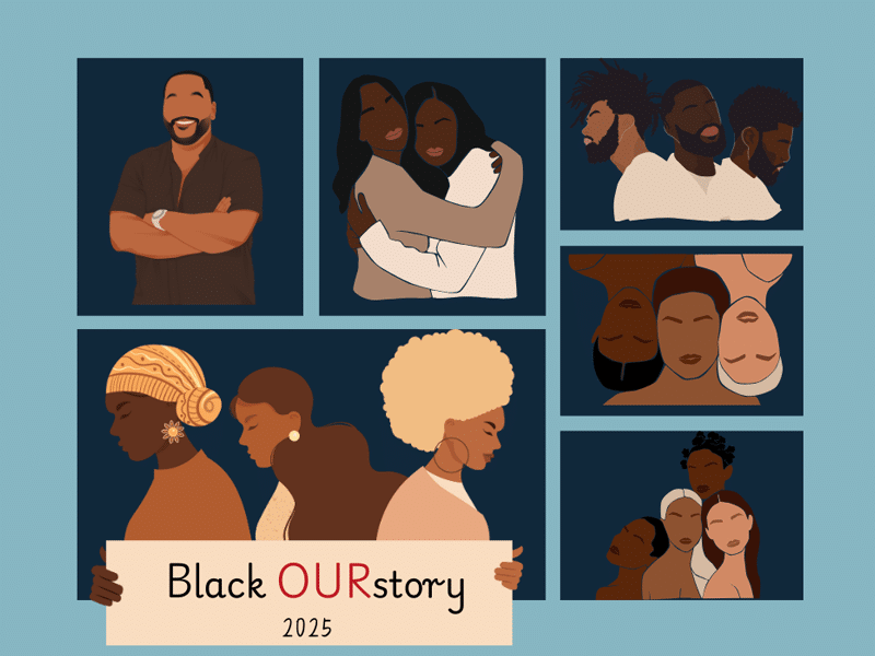 Black OURstory graphic