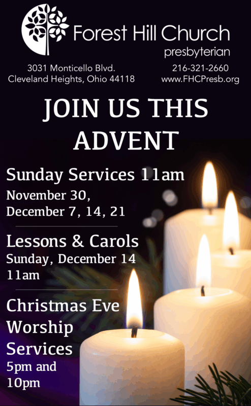 Advent Sundays, Lessons and Carols, Christmas Eve Services